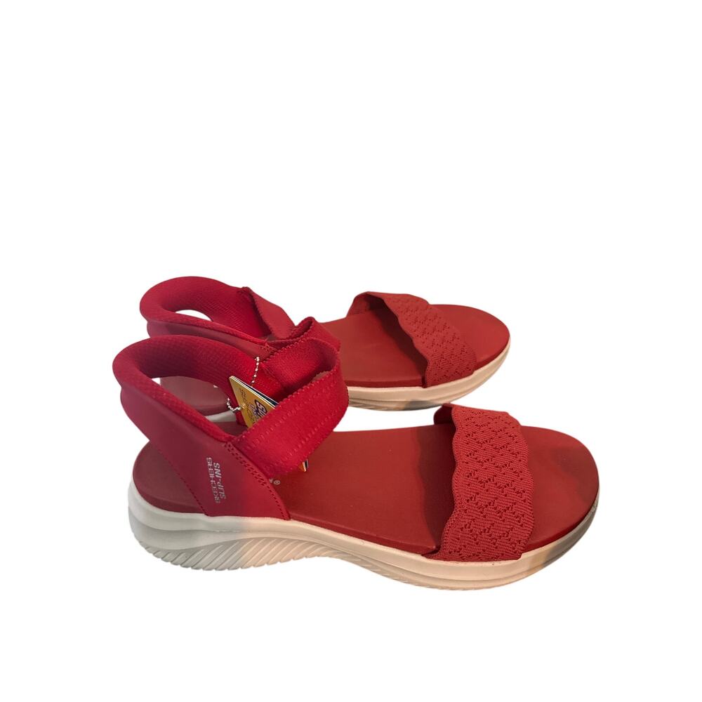 Skechers Ultra Flex 3.0 Feelin Pretty Slip-ins Sandals Women's 9 Red W - Picture 3 of 5